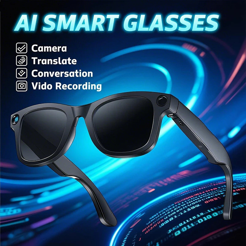 Умные очки AI 1080P HD камера Bluetooth вызов голосовой помощник Спорт на открытом воздухе видеорегистратор видеокамера солнцезащитные очки с сенсорным управлением
Умные очки AI 1080P HD камера Bluetooth вызов голосовой помощник Спорт на открытом воздухе видеорегистратор видеокамера солнцезащитные очки с сенсорным управлением