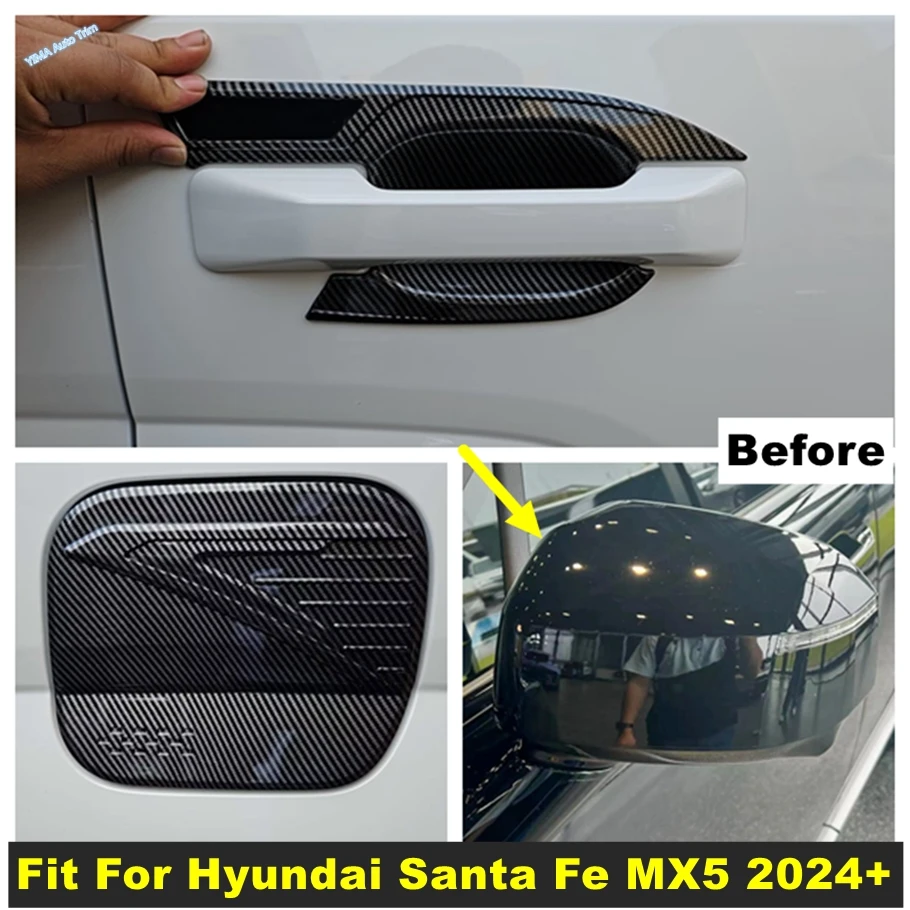 Carbon Fiber Car Rear Door Handle / Rearview Mirror / Oil Gas Tank Cap Cover Trim Accessories For Hyundai Santa Fe MX5 2024 2025
Carbon Fiber Car Rear Door Handle / Rearview Mirror / Oil Gas Tank Cap Cover Trim Accessories For Hyundai Santa Fe MX5 2024 2025