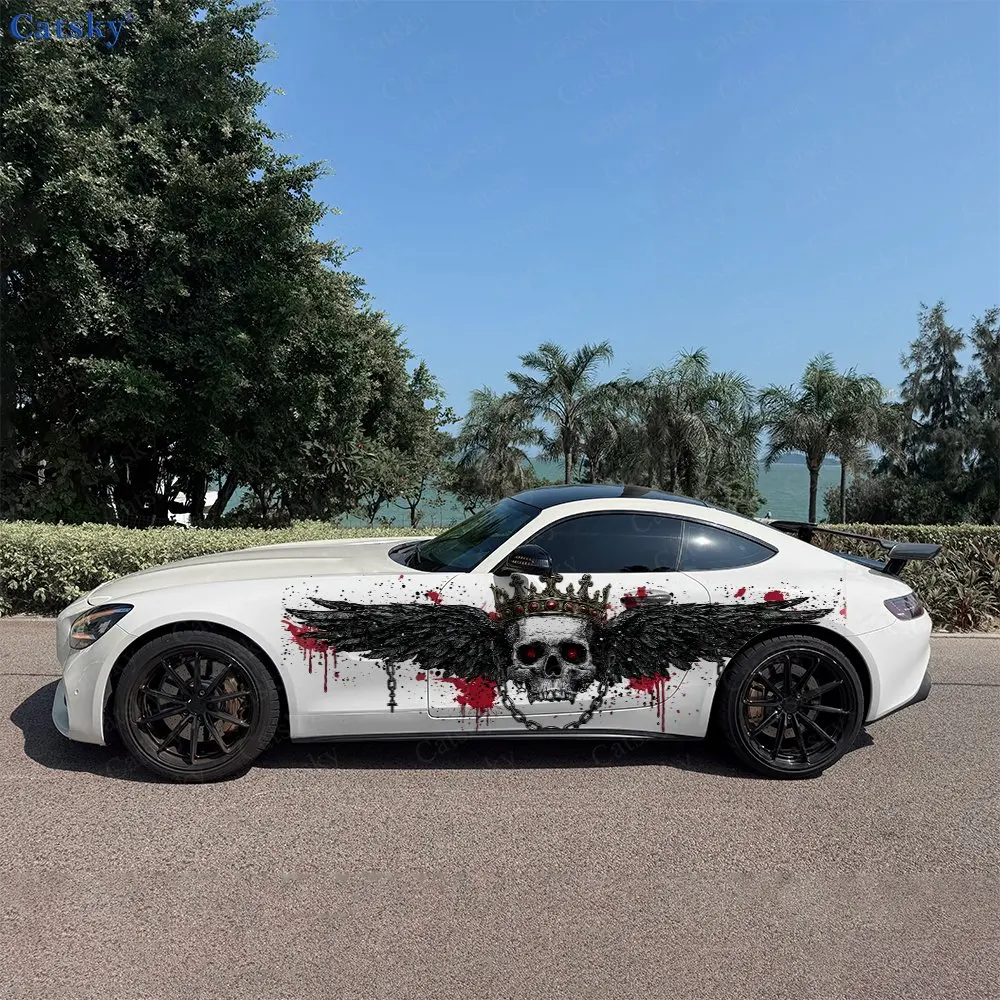 2pcs Black Wing Skull Crown Car Side Wraps, Self-Adhesive PVC Waterproof & Scratch-Resistant Stickers, Car Accessory Gift
2pcs Black Wing Skull Crown Car Side Wraps, Self-Adhesive PVC Waterproof & Scratch-Resistant Stickers, Car Accessory Gift