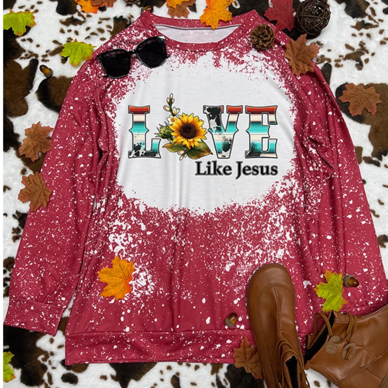 Autumn Women's Crew Neck Long Sleeve Hoodie Women Love Like Jesus Sunflower Print Top Women Clothing Korean Reviews Clothes
Autumn Women's Crew Neck Long Sleeve Hoodie Women Love Like Jesus Sunflower Print Top Women Clothing Korean Reviews Clothes