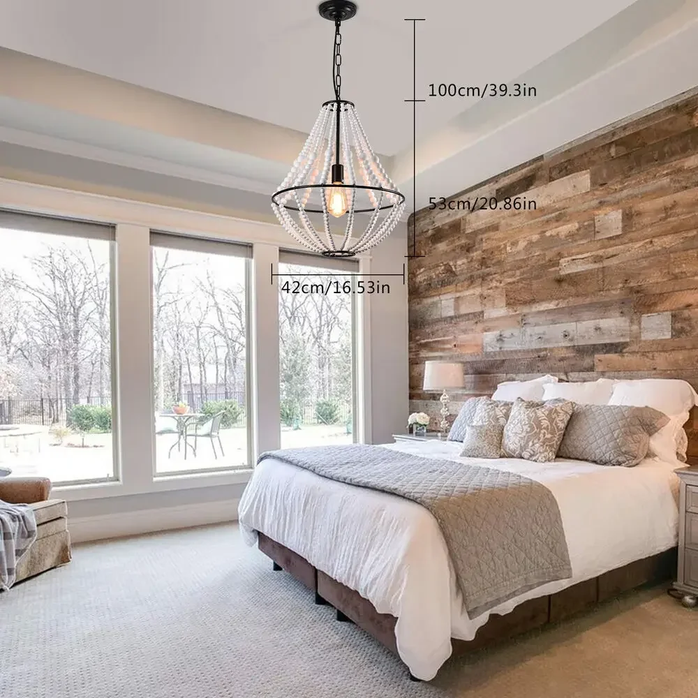Farmhouse Wood Beaded Chandelier Modern 1-Light Boho Pendant Lights Fixture E26 home decor
Farmhouse Wood Beaded Chandelier Modern 1-Light Boho Pendant Lights Fixture E26 home decor
