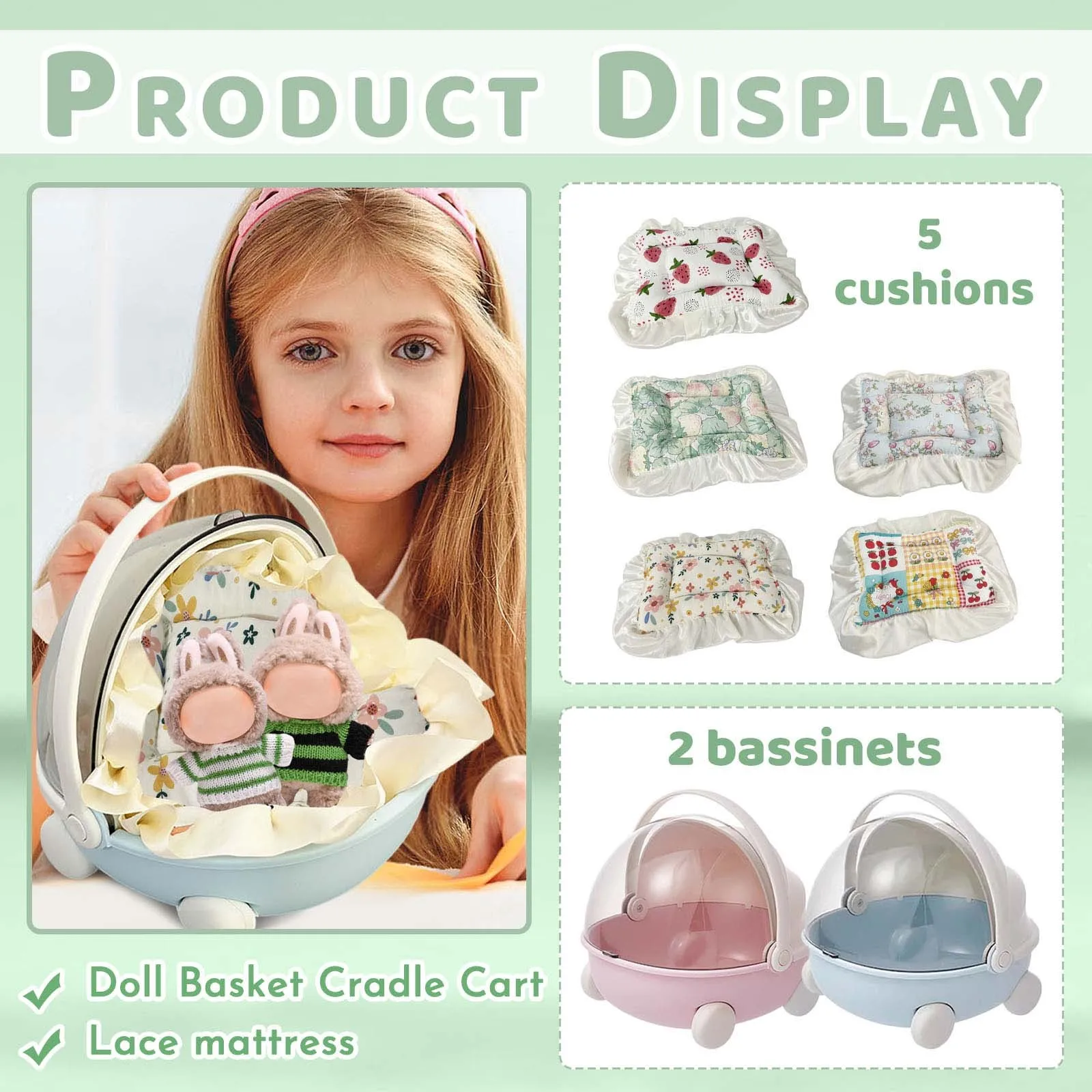 New Labubu Baby Stroller Storage Box Doll Decor Labubu Space Module Doll Sleep Cradle Cart Dolls Bed Furniture Accessories
New Labubu Baby Stroller Storage Box Doll Decor Labubu Space Module Doll Sleep Cradle Cart Dolls Bed Furniture Accessories