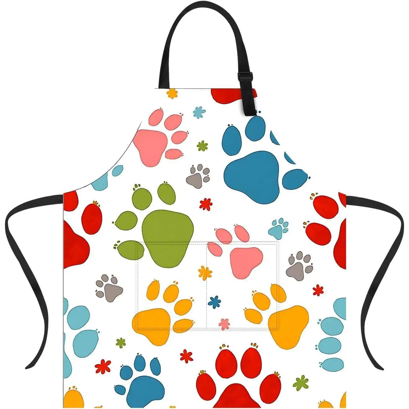 Красочные женские фартуки с собачьими лапами для приготовления пищи, выпечки, гриля, садоводства с карманами, масловодостойкий фартук, 1 упаковка
Красочные женские фартуки с собачьими лапами для приготовления пищи, выпечки, гриля, садоводства с карманами, масловодостойкий фартук, 1 упаковка