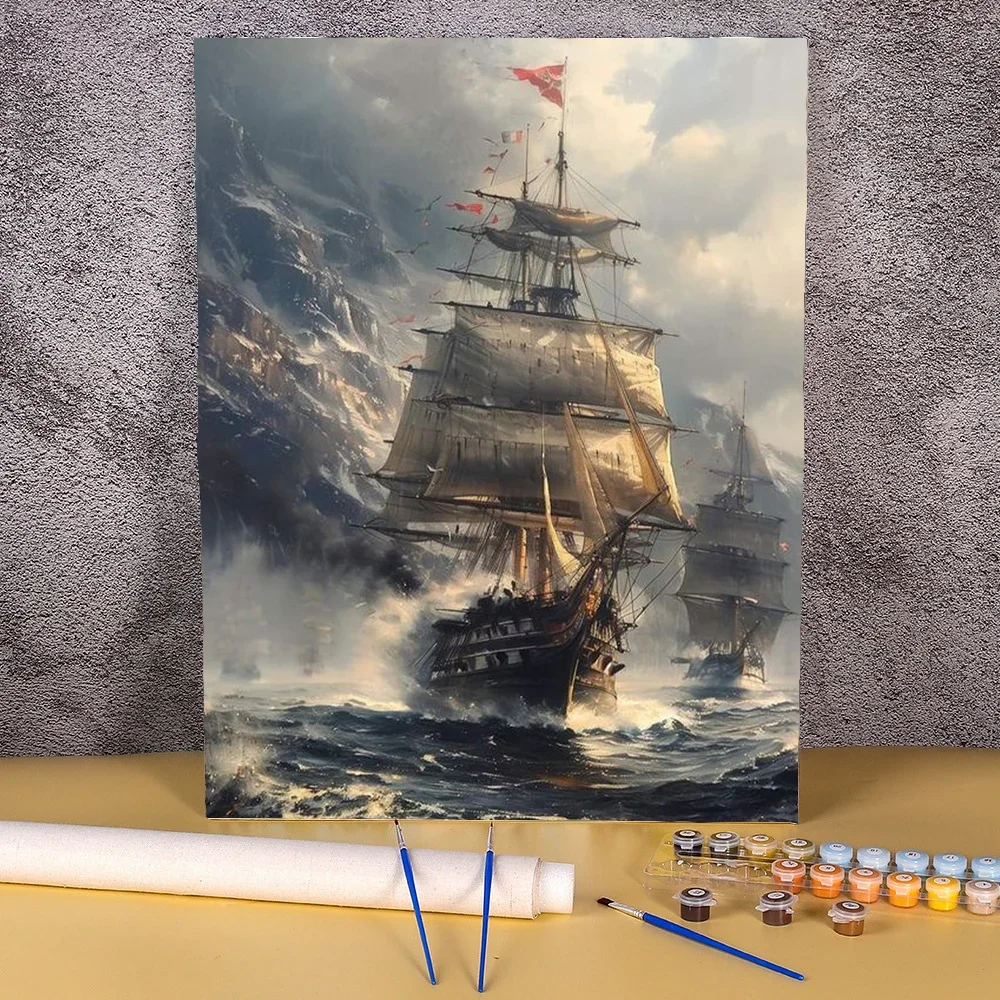 Coloring By Numbers On Canvas DIY Frameless HandPainted Wall Art Painting Storm Sailboat Picture For Living Room Home Decoratio
Coloring By Numbers On Canvas DIY Frameless HandPainted Wall Art Painting Storm Sailboat Picture For Living Room Home Decoratio
