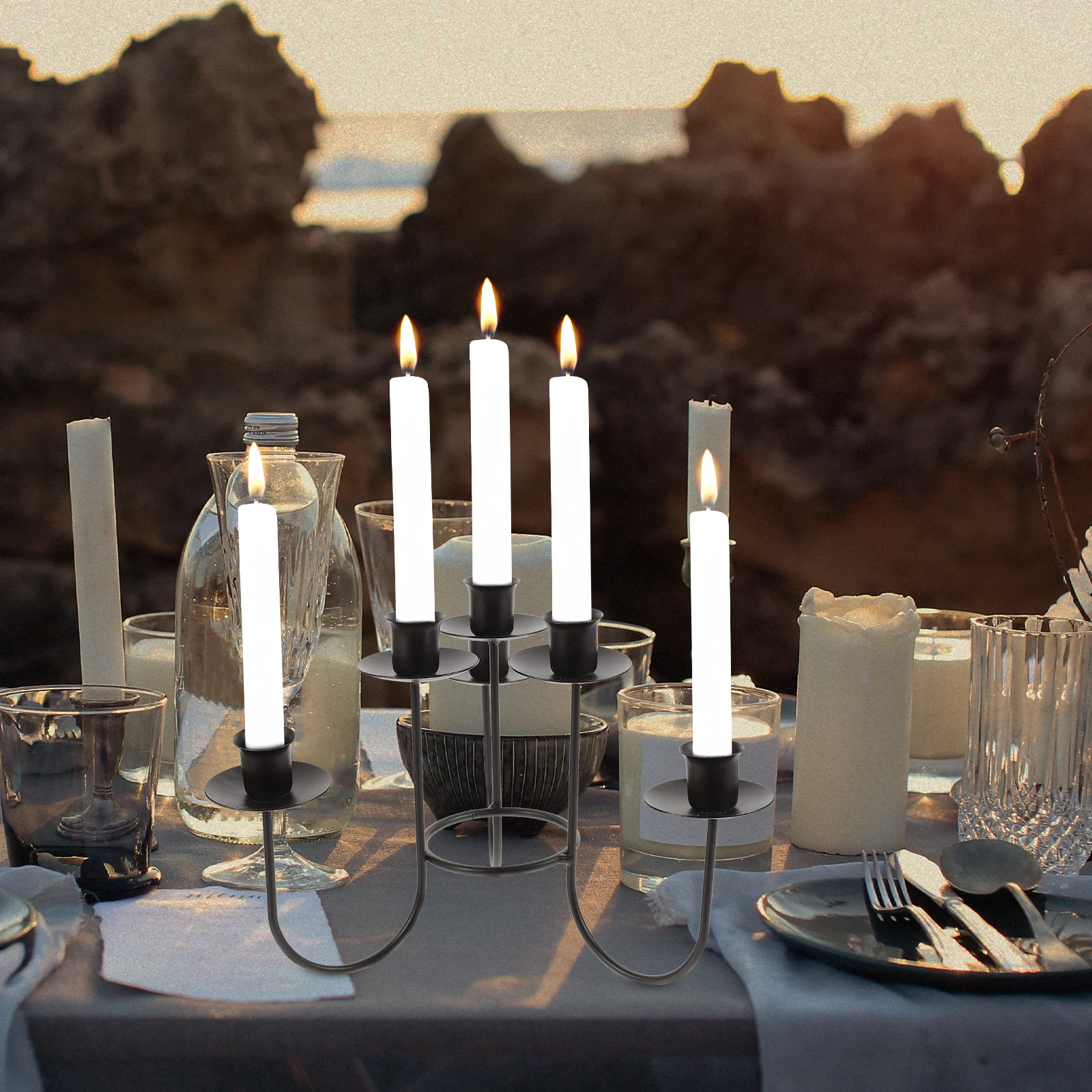 Six-Head Wrought Iron Holder European Vintage Candlestick for Romantic Dinner Wedding Table Decoration Decorative
Six-Head Wrought Iron Holder European Vintage Candlestick for Romantic Dinner Wedding Table Decoration Decorative