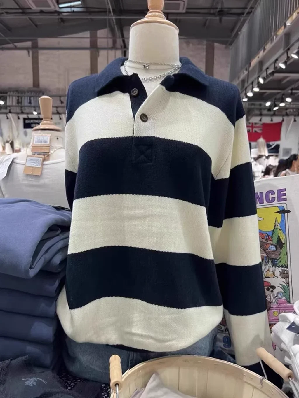 Vintage Stripes Sweet Sweater Woman Autumn Buttons Lapel Long Sleeve Pullover Preppy Style Casual Streetwear Jumper Sweaters Top
Vintage Stripes Sweet Sweater Woman Autumn Buttons Lapel Long Sleeve Pullover Preppy Style Casual Streetwear Jumper Sweaters Top