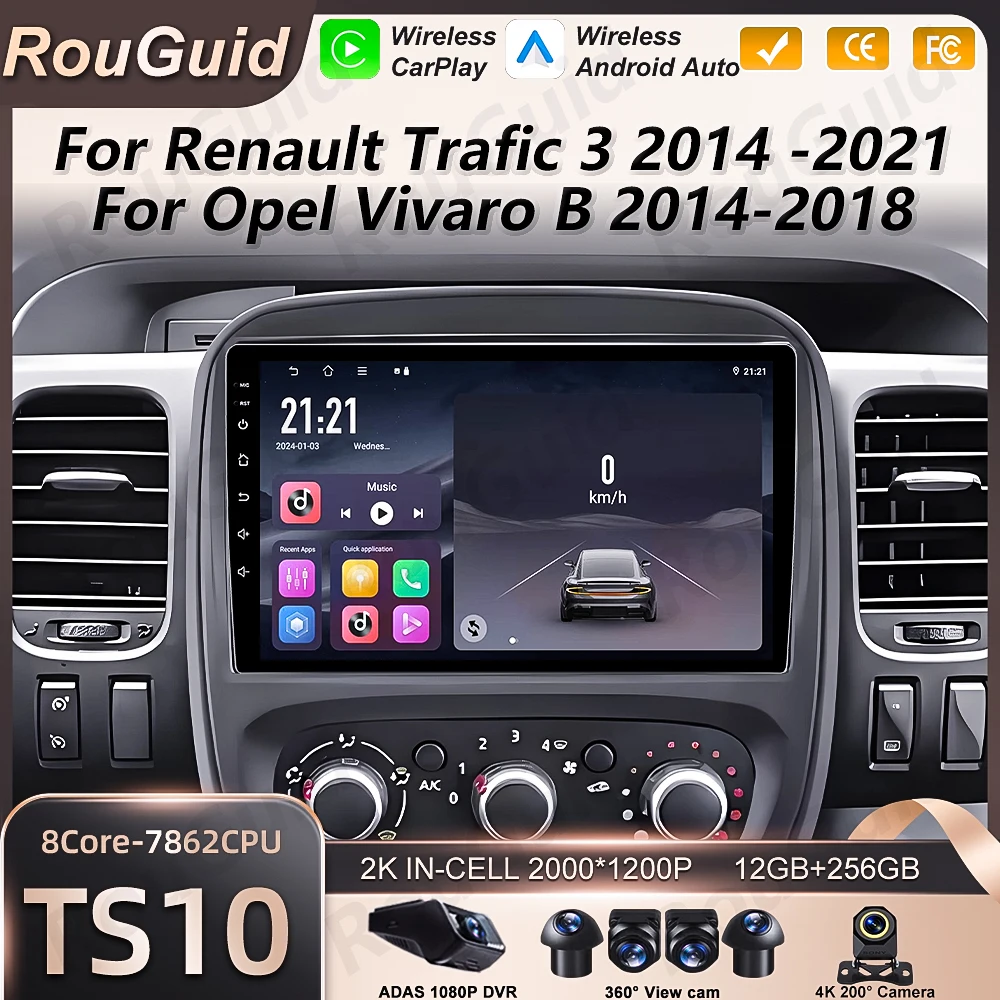 Car Radio Android 16 Carplay For Renault Trafic 3 Opel Vivaro B 2014 2015 2016 2017 2018 - 2021 Multimedia Player Stereo GPS BT
Car Radio Android 16 Carplay For Renault Trafic 3 Opel Vivaro B 2014 2015 2016 2017 2018 - 2021 Multimedia Player Stereo GPS BT
