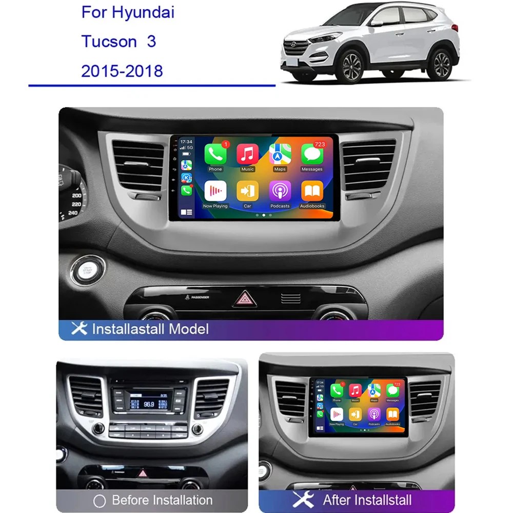 Android 14 Carplay Auto Car Radio For Hyundai Tucson IX35 3 2015 2016 2017 2018 Multimedia Video Player Navigation GPS Head Unit
Android 14 Carplay Auto Car Radio For Hyundai Tucson IX35 3 2015 2016 2017 2018 Multimedia Video Player Navigation GPS Head Unit