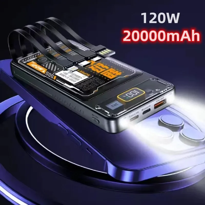 100% Original 20000mAh High-capacity Portable Power Source Fashion Mech 120W Super Fast Charging Power Bank
100% Original 20000mAh High-capacity Portable Power Source Fashion Mech 120W Super Fast Charging Power Bank