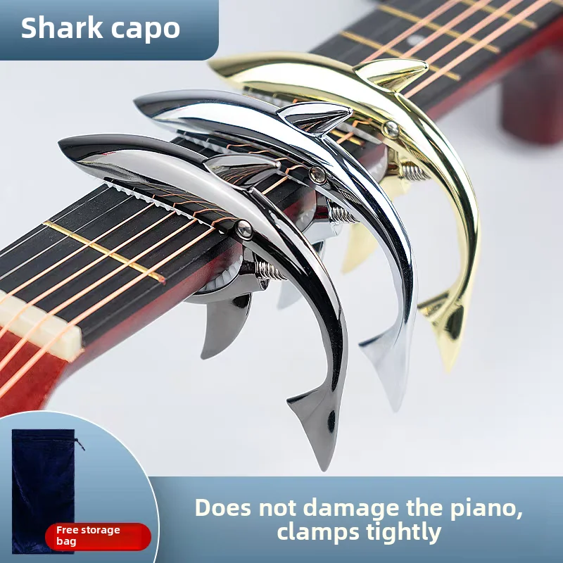New Stylish Metal Shark Design Capo for Folk Guitar Accessory
New Stylish Metal Shark Design Capo for Folk Guitar Accessory