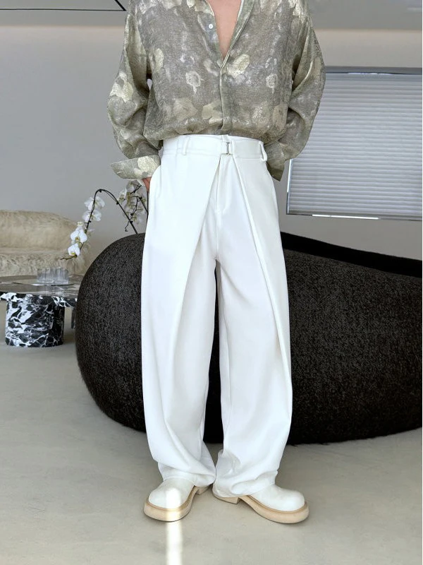 TANGZ STUDIO Men's Casual Loose Wide Leg Pants Double Waist Design Straight Cut Spring Autumn Faionable Haome Long Trousers
TANGZ STUDIO Men's Casual Loose Wide Leg Pants Double Waist Design Straight Cut Spring Autumn Faionable Haome Long Trousers