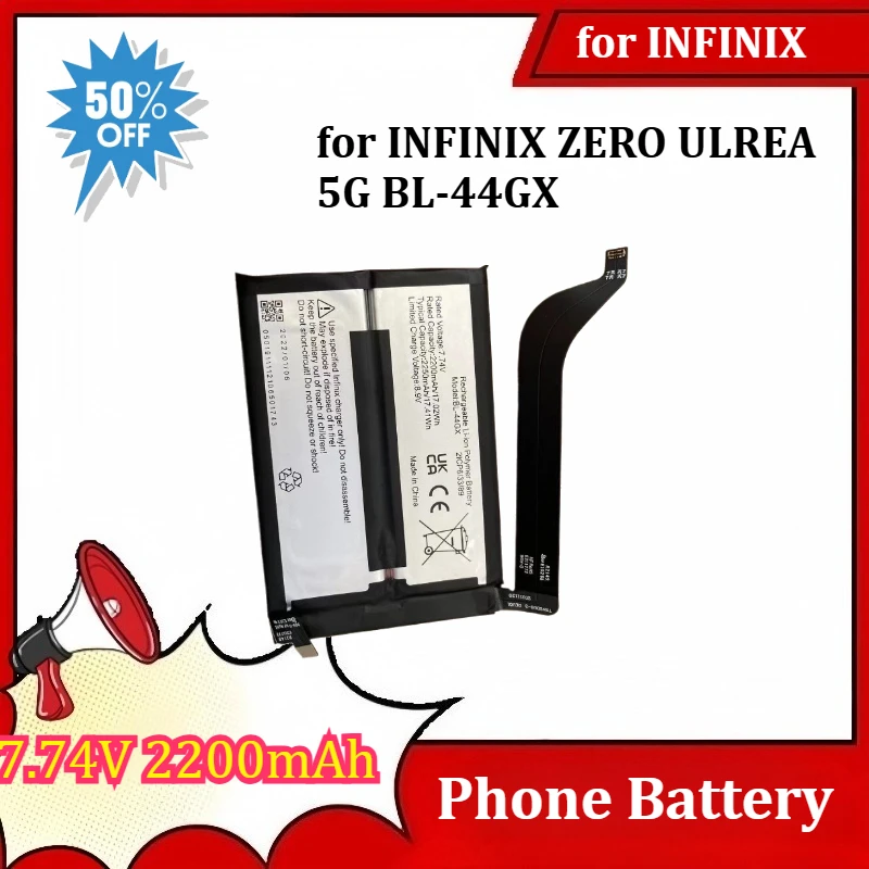 A Piece 7.74V 2200mAh Phone Battery For INFINIX ZERO ULREA 5G BL-44GX Dual Cell 180w Fast Charging
A Piece 7.74V 2200mAh Phone Battery For INFINIX ZERO ULREA 5G BL-44GX Dual Cell 180w Fast Charging
