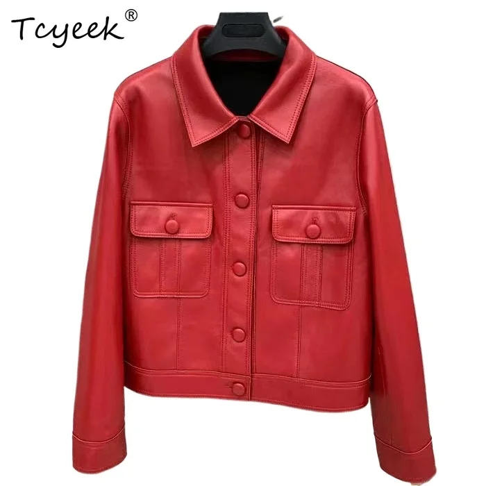 Tcyeek Real Leather Jacket Women Autumn Clothes Natural Sheepskin Coat Woman Black New in Coats Streetwear Jaqueta De Couro
Tcyeek Real Leather Jacket Women Autumn Clothes Natural Sheepskin Coat Woman Black New in Coats Streetwear Jaqueta De Couro