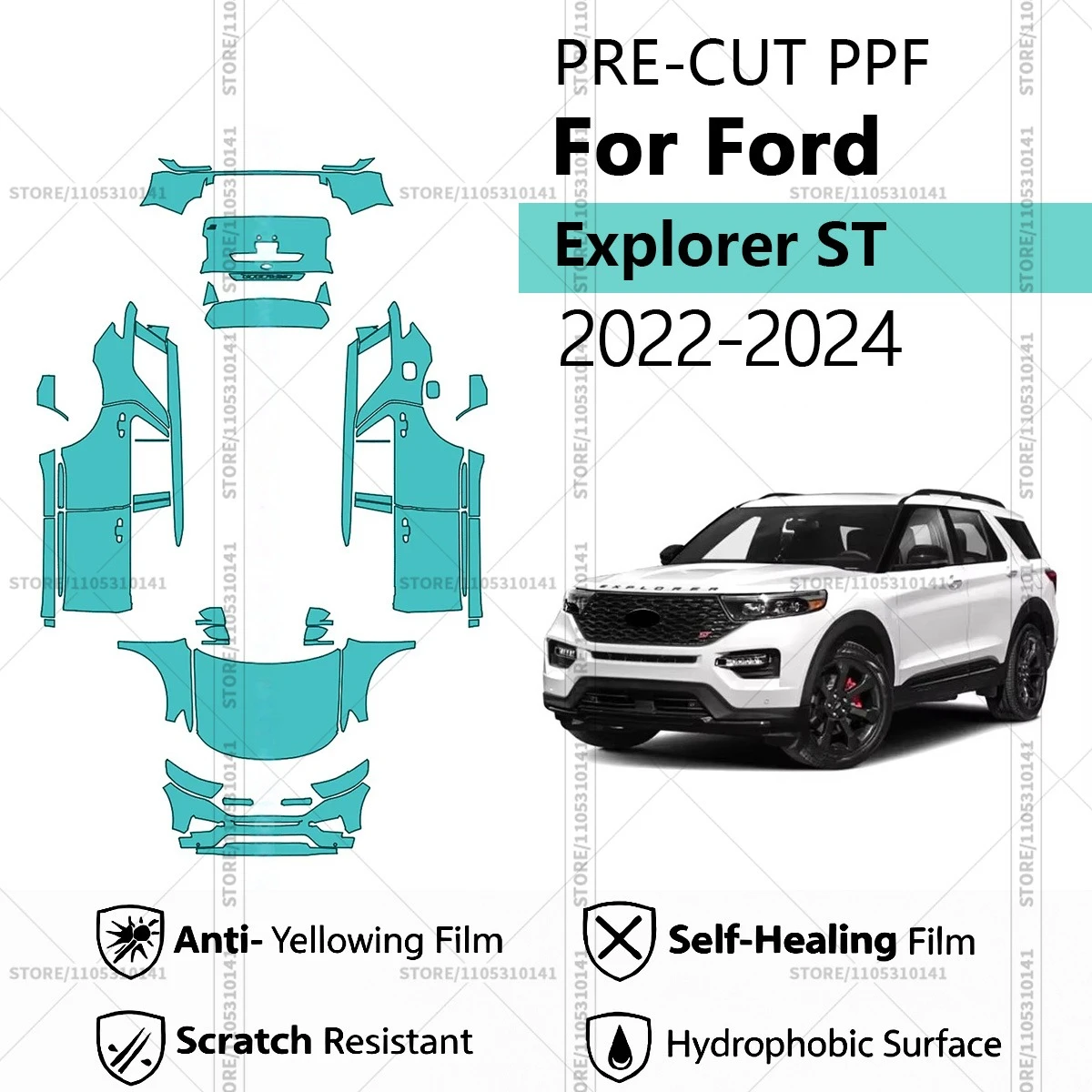 Pre-Cut Paint Protection Film PPF Transparent Car Film Professional Automotive PPF For Ford Explorer ST 2022-2024 Full Vehicle
Pre-Cut Paint Protection Film PPF Transparent Car Film Professional Automotive PPF For Ford Explorer ST 2022-2024 Full Vehicle