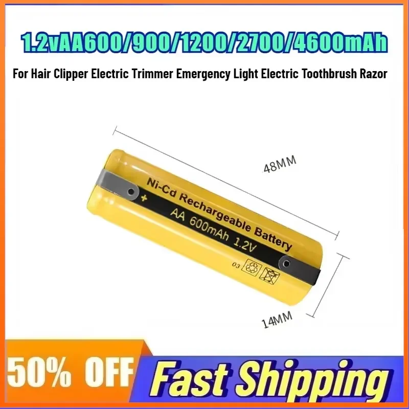 AA 1.2V 600/900/1200/2700mAh Rechargeable Battery for Hair Clipper Electric Trimmer Emergency Light Electric Toothbrush Razor
AA 1.2V 600/900/1200/2700mAh Rechargeable Battery for Hair Clipper Electric Trimmer Emergency Light Electric Toothbrush Razor