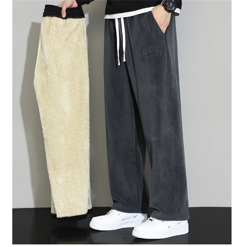 2023 Winter Pants Men's Plush Thicken Warm Pant Loose Elastic Waist Straight Trouser Sweatpants Men
2023 Winter Pants Men's Plush Thicken Warm Pant Loose Elastic Waist Straight Trouser Sweatpants Men
