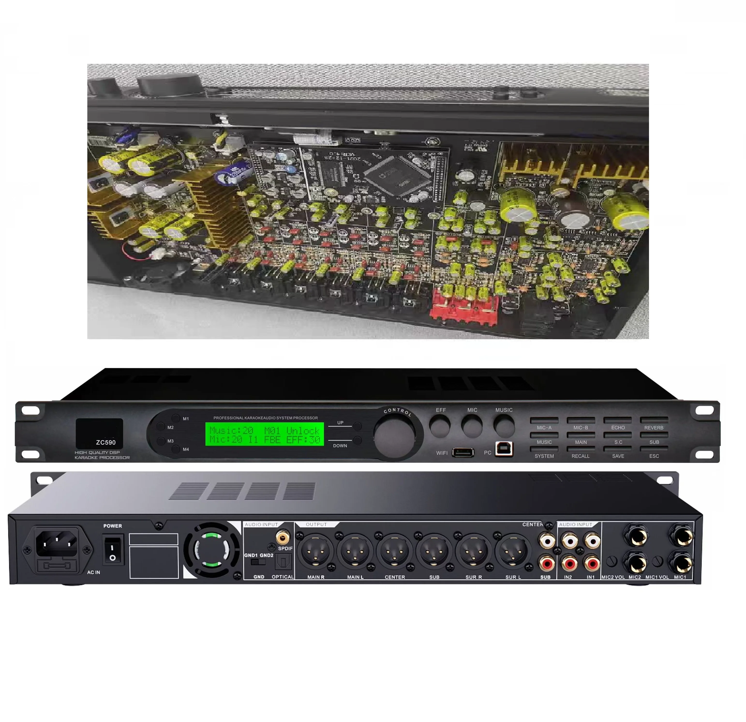 590 Professional Karaoke Audio Processor Digital DSP Audio Processor Effects Home Digital Audio Echo Effect Reverb Stereo Music
590 Professional Karaoke Audio Processor Digital DSP Audio Processor Effects Home Digital Audio Echo Effect Reverb Stereo Music