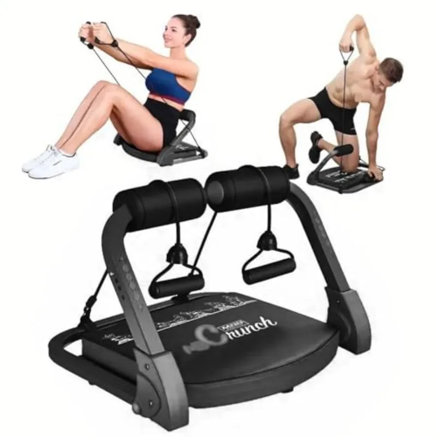 Home gym ab machine with resistance bands for stomach workout: steel frame, black color, compact foldable design for effective
Home gym ab machine with resistance bands for stomach workout: steel frame, black color, compact foldable design for effective