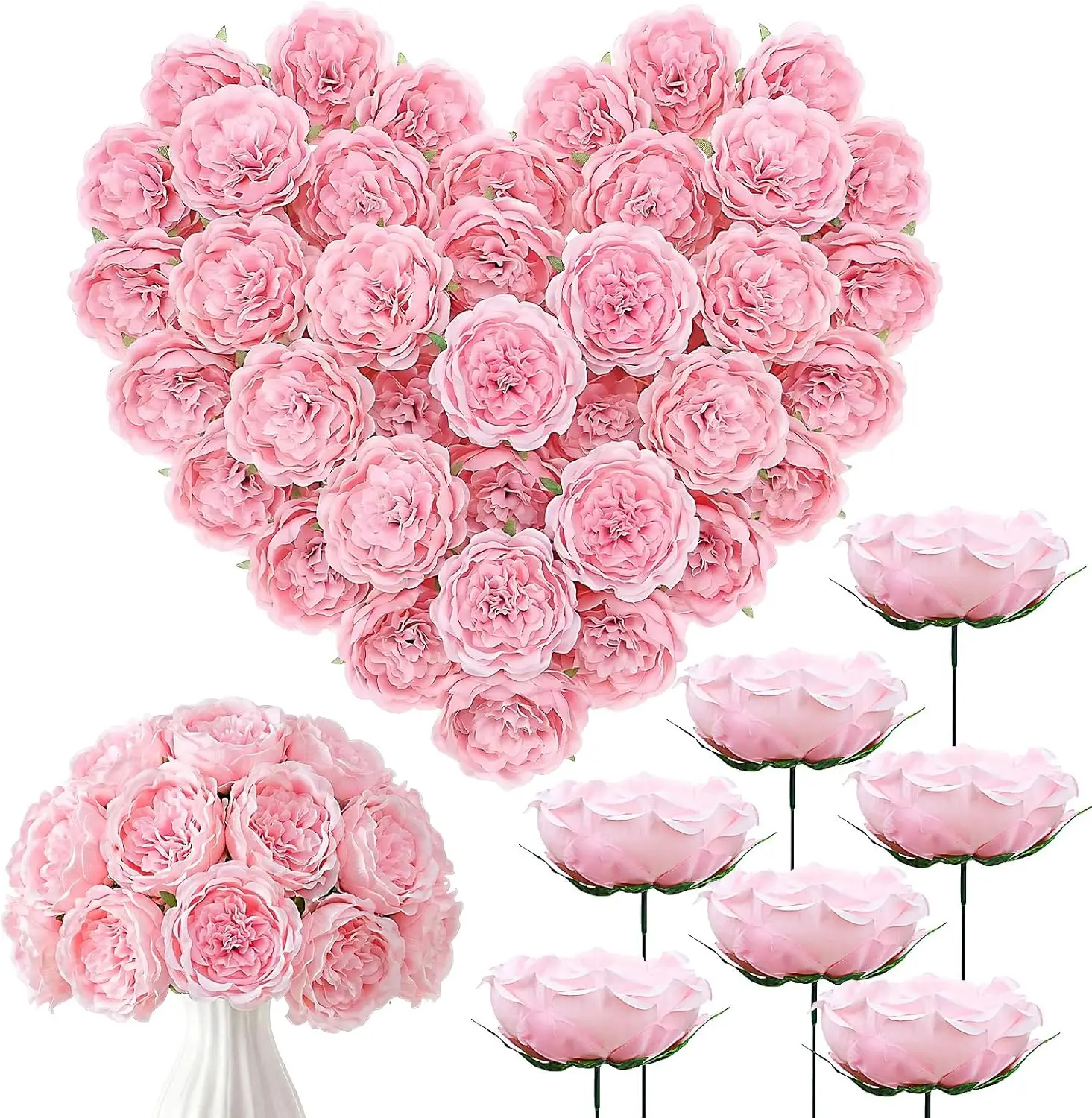 36 Pack Artificial Austin Rose Peonies 4.7 Inch Fake Flowers Silk Flowers Faux Peony with Stems and Leaves for Mother Da
36 Pack Artificial Austin Rose Peonies 4.7 Inch Fake Flowers Silk Flowers Faux Peony with Stems and Leaves for Mother Da