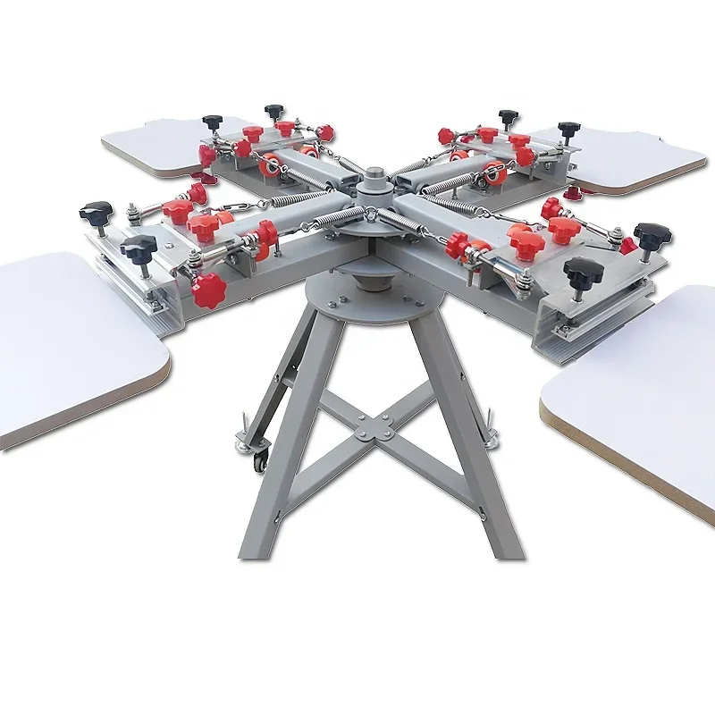 Stand UP Manual 4 Color 4 Station Screen Printing Machine For T-shirts
Stand UP Manual 4 Color 4 Station Screen Printing Machine For T-shirts