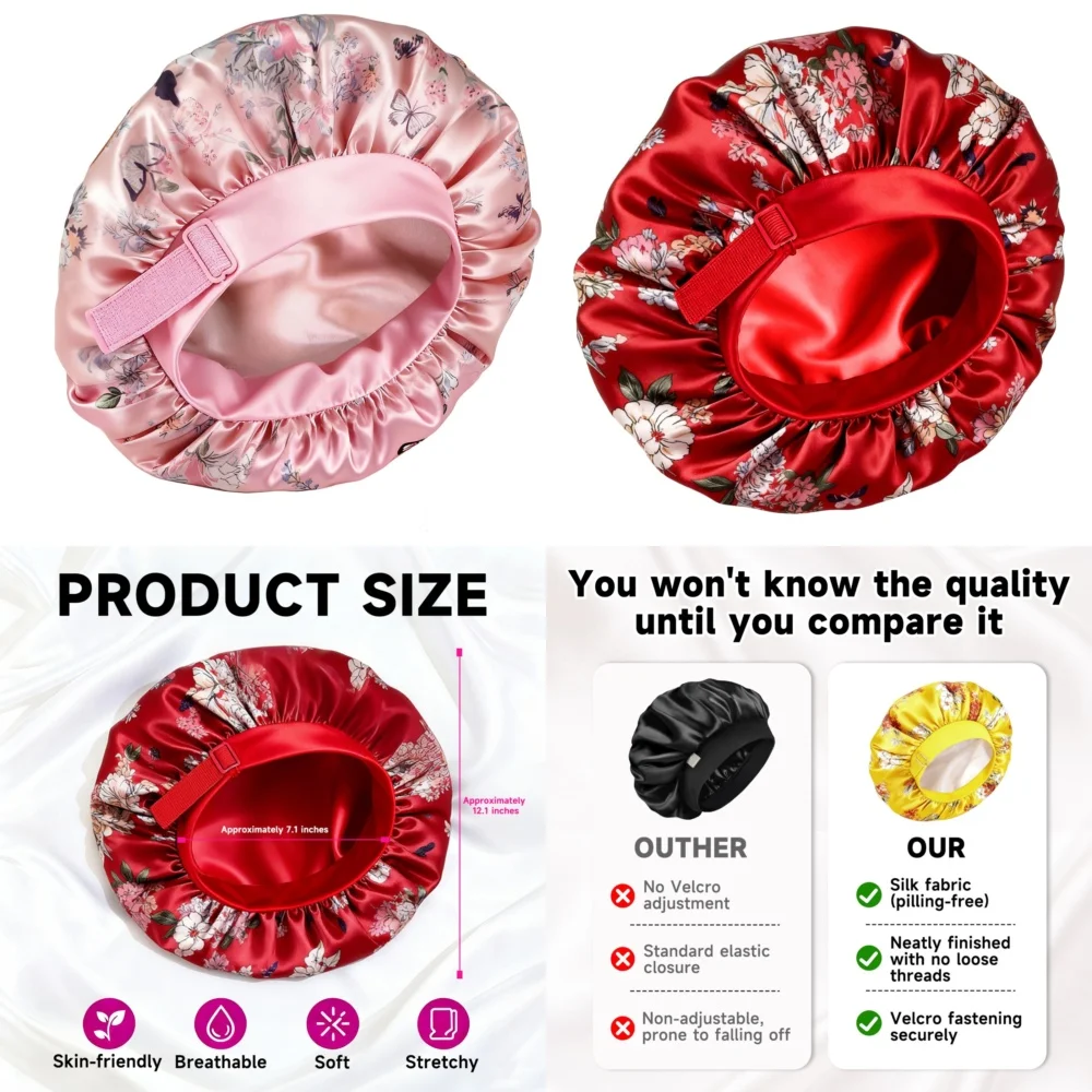 Women Satin Sleep Cap Silk Hair Bonnet Night Hat for Women Wide Elastic Band Soft Head Cover Luxury Bedtime Hair Wrap
Women Satin Sleep Cap Silk Hair Bonnet Night Hat for Women Wide Elastic Band Soft Head Cover Luxury Bedtime Hair Wrap