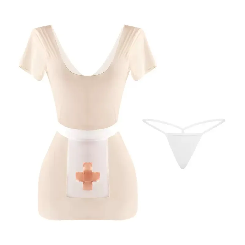 Sexy Nurse Bodycon Dress Pure Desire Transparent Short Sleeved Cosplay Dress With Apron Pure Desire Casual Style Dress M5ME
Sexy Nurse Bodycon Dress Pure Desire Transparent Short Sleeved Cosplay Dress With Apron Pure Desire Casual Style Dress M5ME