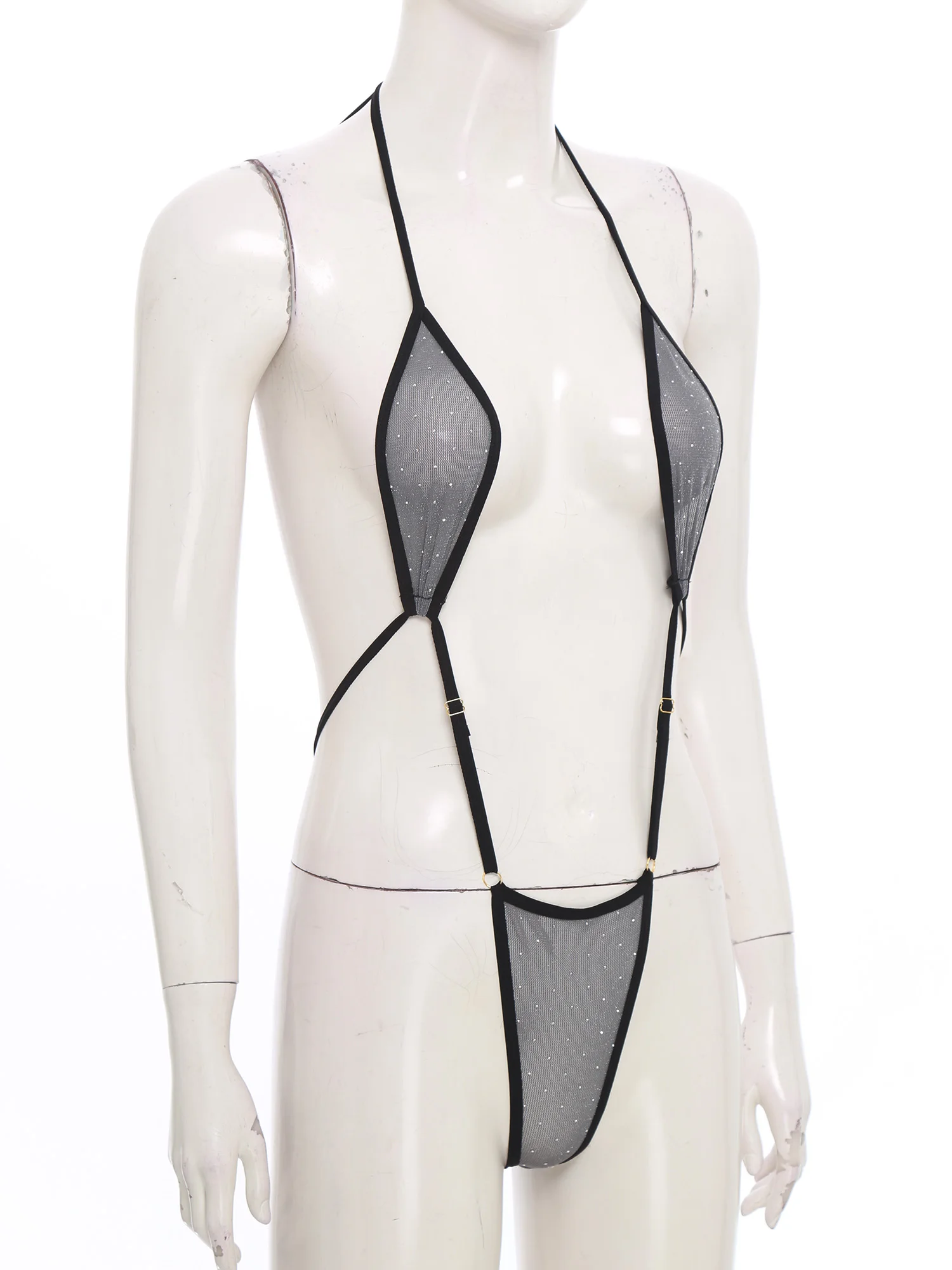 Women's Sheer Mesh Lingerie Mini Bikini Bodysuit Lingerie Three Point Bra with T-back Briefs Couple's Tempting Dirty Nightwear
Women's Sheer Mesh Lingerie Mini Bikini Bodysuit Lingerie Three Point Bra with T-back Briefs Couple's Tempting Dirty Nightwear