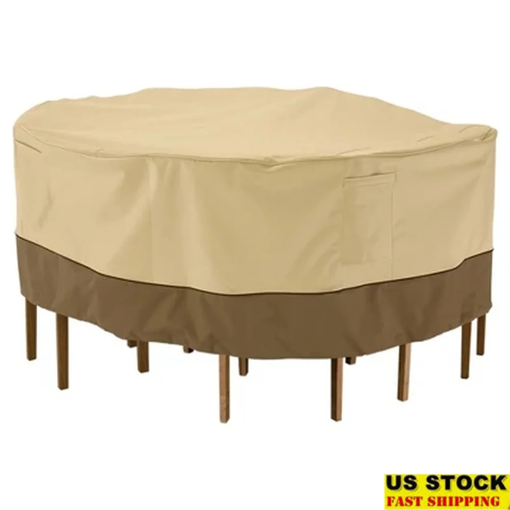 Round Patio Table Chair Cover 70 Inch Diameter UV Water Resistant Heavyweight Polyester Buckle Strap Closure Air Vents Custom
Round Patio Table Chair Cover 70 Inch Diameter UV Water Resistant Heavyweight Polyester Buckle Strap Closure Air Vents Custom
