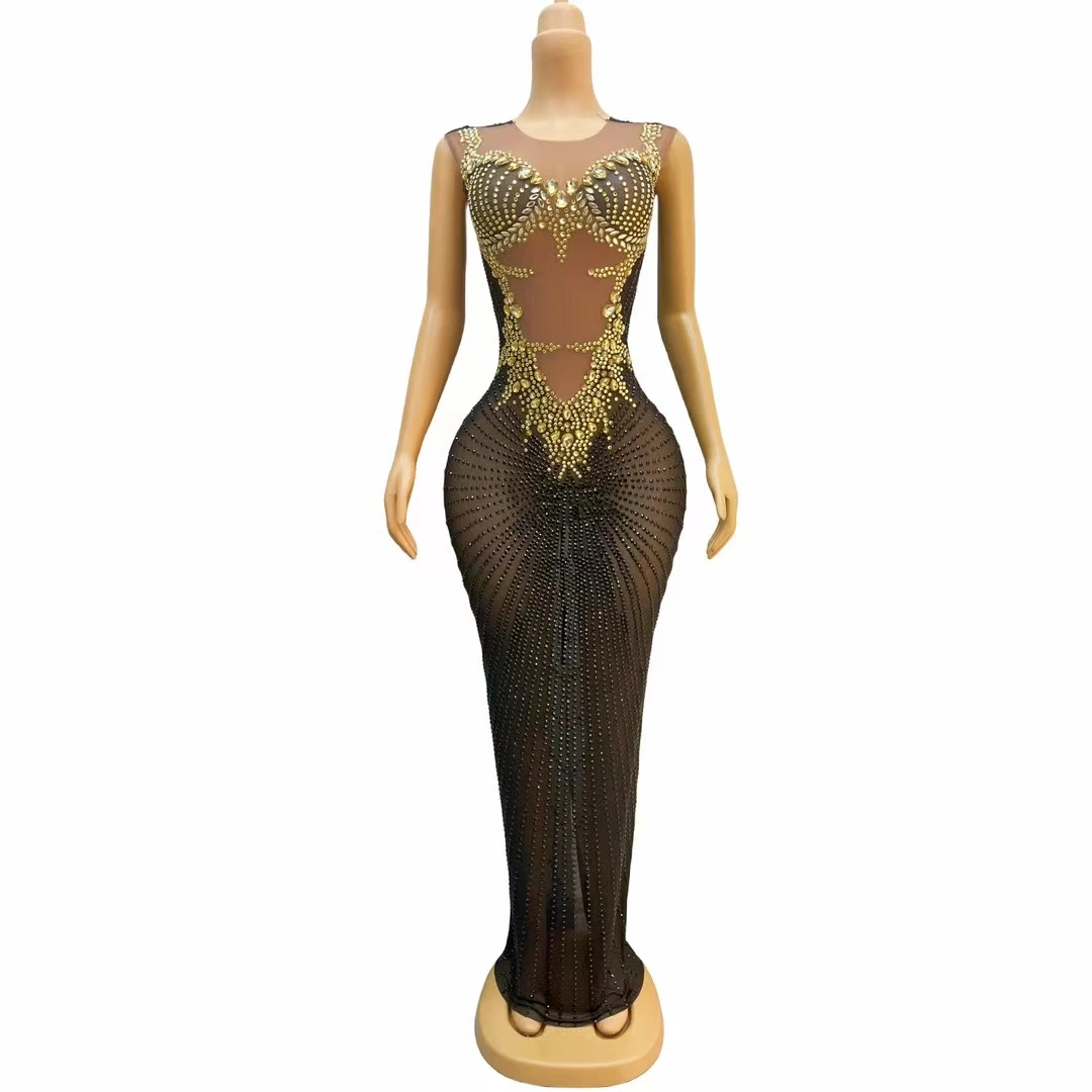 High End Handmade Diamond Sleeveless Long Dress Fashion Party Ball Evening Gown Crystal Rhinestone Wedding Dress Stage Costumes
High End Handmade Diamond Sleeveless Long Dress Fashion Party Ball Evening Gown Crystal Rhinestone Wedding Dress Stage Costumes