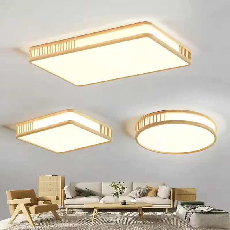 Solid wood minimalist ceiling lamp, living room cozy tatami lamp, creative natural wood LED ceiling lamp
Solid wood minimalist ceiling lamp, living room cozy tatami lamp, creative natural wood LED ceiling lamp