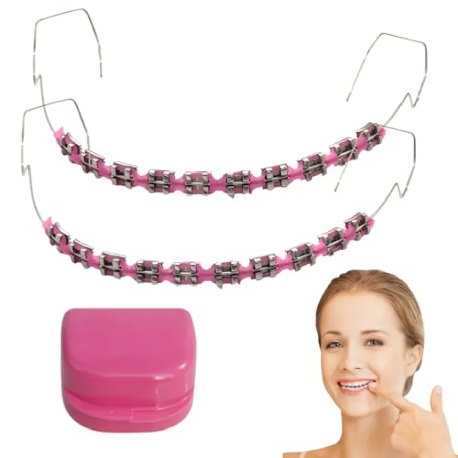 Pack Fake Braces, Temporary Tooth Decoration with Metal Wires, Metal Brackets and Orthodontic Ligature Ties, Suitable for Ortho
Pack Fake Braces, Temporary Tooth Decoration with Metal Wires, Metal Brackets and Orthodontic Ligature Ties, Suitable for Ortho
