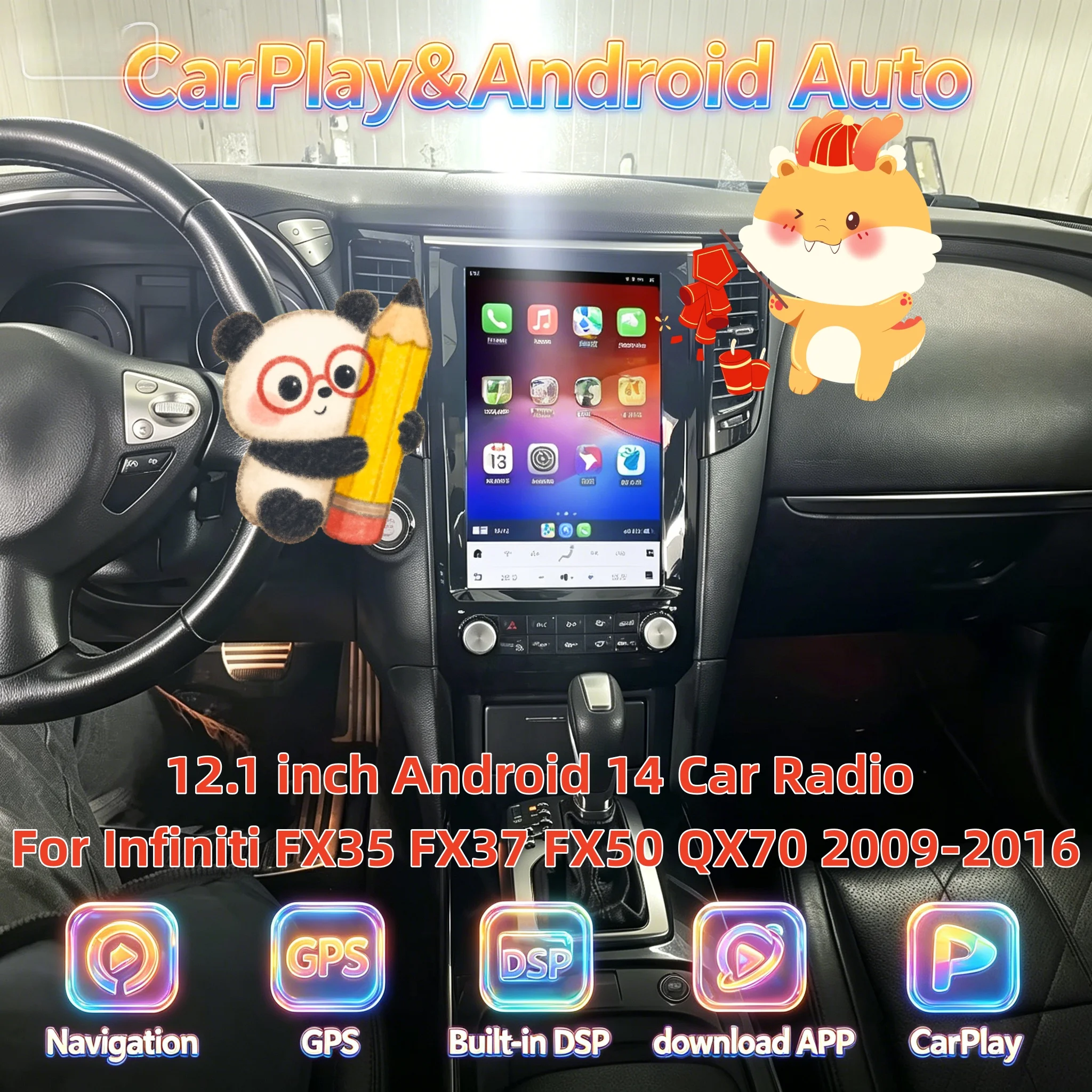12.1Inch Android 14 Car Radio For Infiniti FX35 FX37 FX50 QX70 2009-2016 CarPlay Auto Multimedia Video Player Bluetooth GPS Navi
12.1Inch Android 14 Car Radio For Infiniti FX35 FX37 FX50 QX70 2009-2016 CarPlay Auto Multimedia Video Player Bluetooth GPS Navi