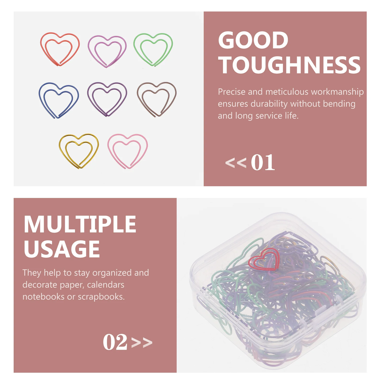 50Pcs Heart-Shaped Metal Paper Clips Multi-Color Office Supply for Notebooks Calendars Scrapbooks Adorable File Clip Household
50Pcs Heart-Shaped Metal Paper Clips Multi-Color Office Supply for Notebooks Calendars Scrapbooks Adorable File Clip Household