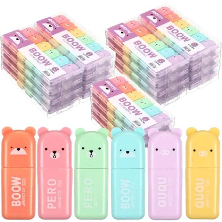 Cute Mini Bear Highlighter Pens Kawaii Highlighter Set End of Year Gift Assorted Pastel Colors Chisel Tip Marker Pens for Stude
Cute Mini Bear Highlighter Pens Kawaii Highlighter Set End of Year Gift Assorted Pastel Colors Chisel Tip Marker Pens for Stude