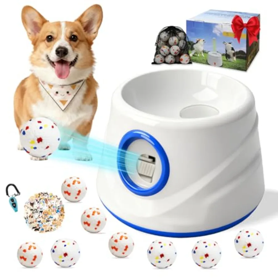 Automatic Ball Launcher for Dogs with 8 Balls - Adjustable Distance up to 50ftCharger Whistle and Storage Bag - Interactive Fet
Automatic Ball Launcher for Dogs with 8 Balls - Adjustable Distance up to 50ftCharger Whistle and Storage Bag - Interactive Fet