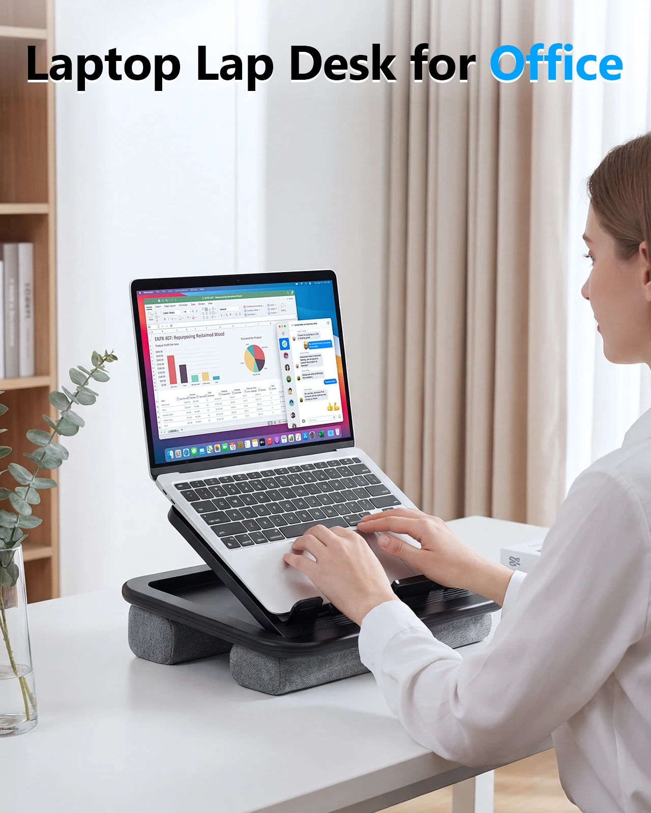 Oatsbasf Laptop Lap Desk for Office with Soft Cushion Adjustable Lap Desk Portable Tablet Laptop Holder for Max 15.6" Notebook
Oatsbasf Laptop Lap Desk for Office with Soft Cushion Adjustable Lap Desk Portable Tablet Laptop Holder for Max 15.6" Notebook