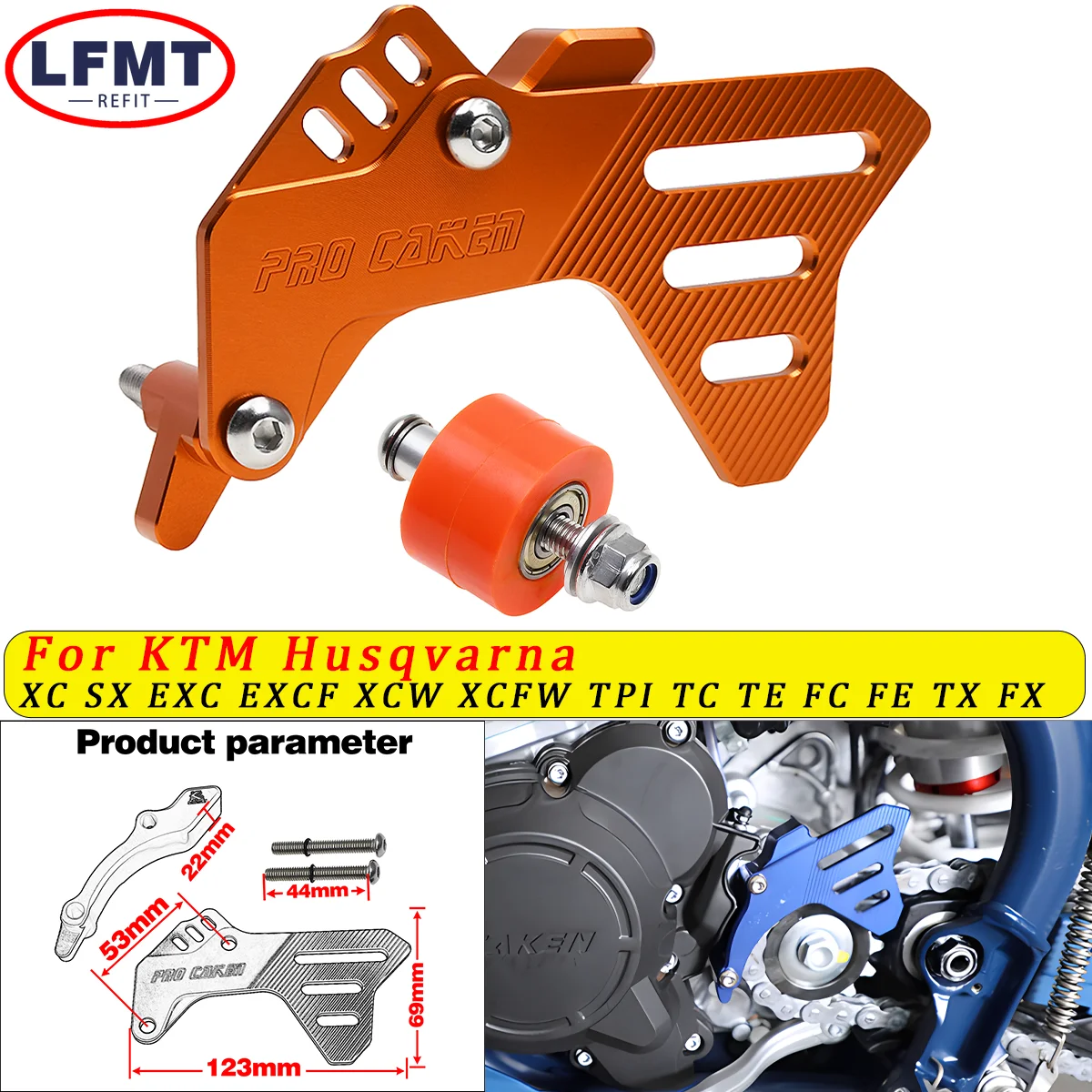Motorcycle Chain Sensor Slider Guard Sprocket Cover Protection Accessories For KTM 250 300 EXC SX XC XCW XCFW TPI Six Days 16-23
Motorcycle Chain Sensor Slider Guard Sprocket Cover Protection Accessories For KTM 250 300 EXC SX XC XCW XCFW TPI Six Days 16-23