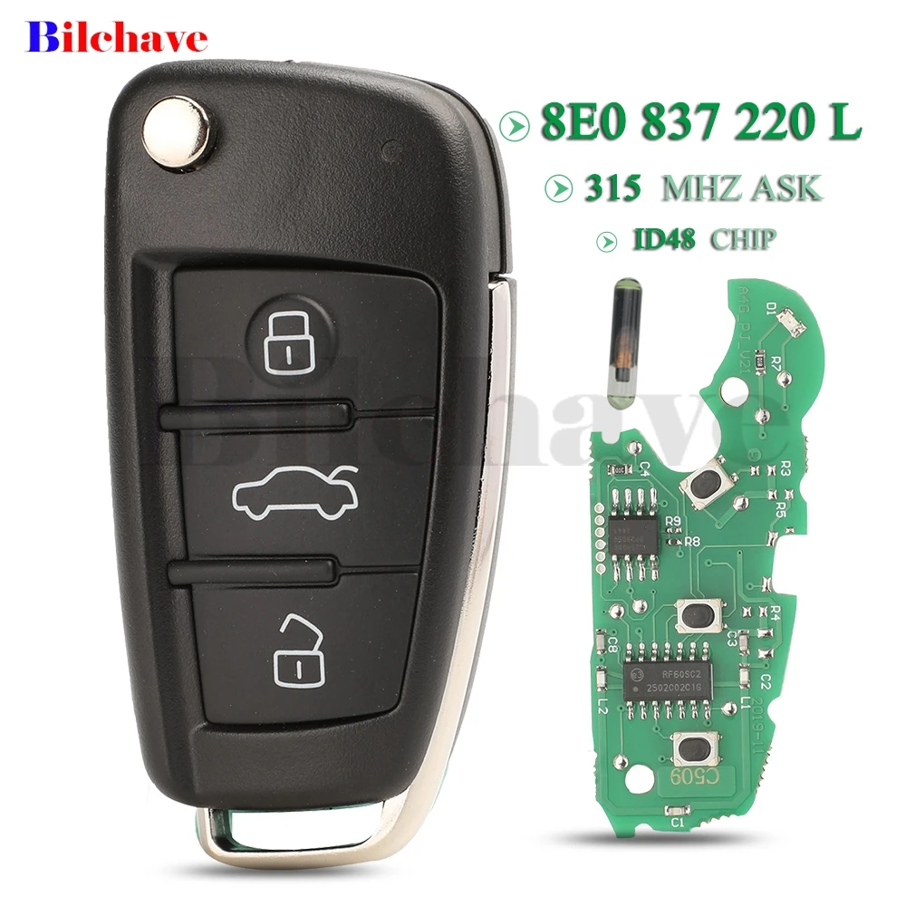 Jingyuqin 315 МГц ASK ID48 чип 8E0 837 220L3 кнопки дистанционный ключ от автомобиля для Audi A2 A3 A6 A6L A8 Q7 TT A4 2002-2010 замена брелока
Jingyuqin 315 МГц ASK ID48 чип 8E0 837 220L3 кнопки дистанционный ключ от автомобиля для Audi A2 A3 A6 A6L A8 Q7 TT A4 2002-2010 замена брелока