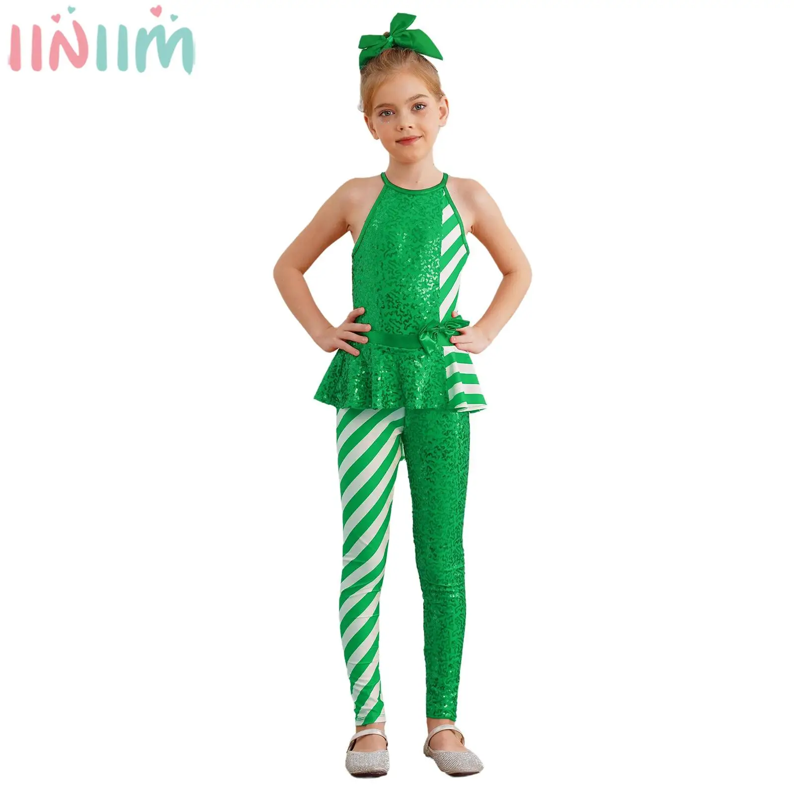 6-16Y Girls Christmas New Year Party Costume Sleeveless Sequin Striped Candy Cane Jumpsuit for Ballet Dance Gymnastics Skating
6-16Y Girls Christmas New Year Party Costume Sleeveless Sequin Striped Candy Cane Jumpsuit for Ballet Dance Gymnastics Skating