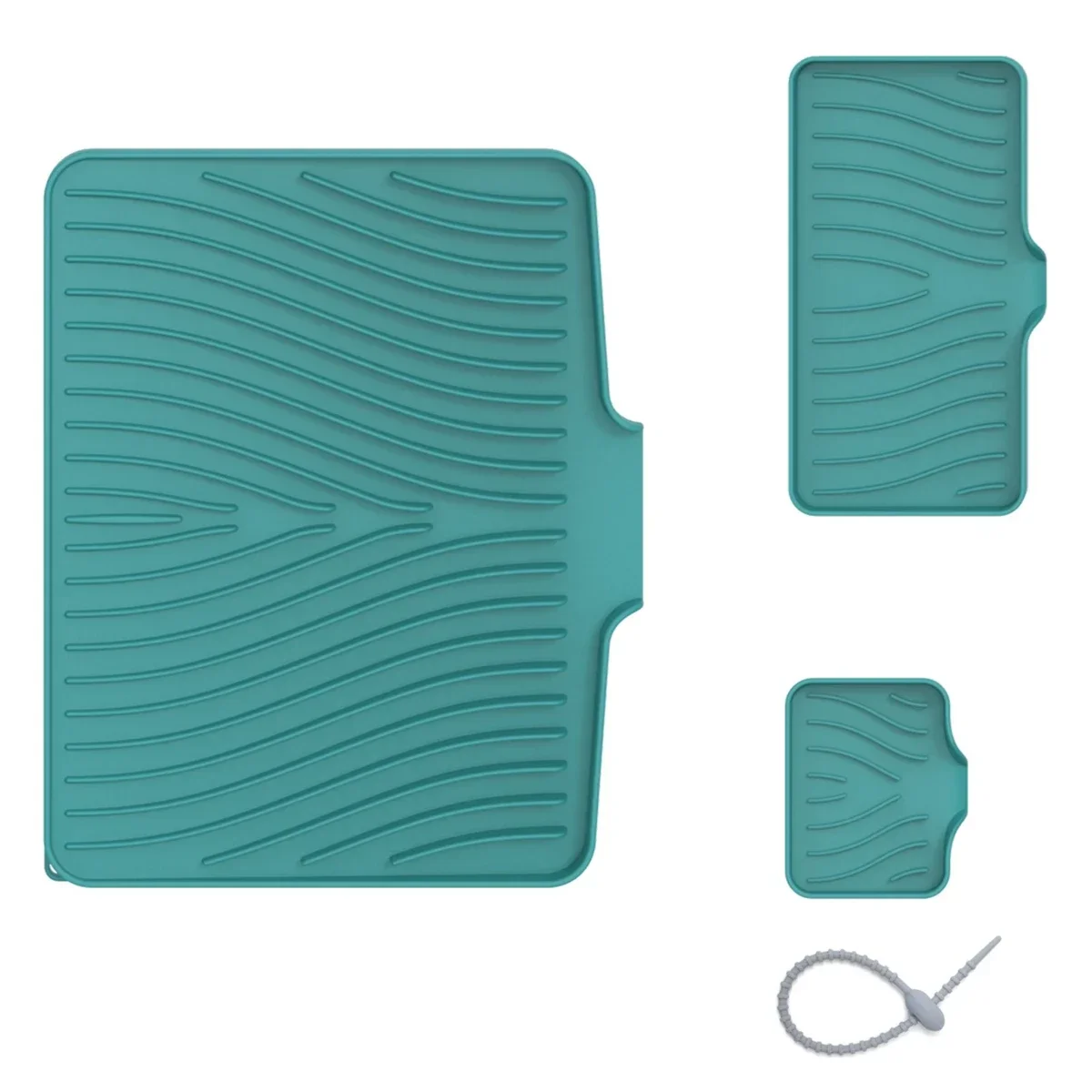 3Pcs Silicone Drain Pad Drying Mat Set with Drain Lip for Efficient Water Drainage in For Kitchen and Bathroom Countertops
3Pcs Silicone Drain Pad Drying Mat Set with Drain Lip for Efficient Water Drainage in For Kitchen and Bathroom Countertops