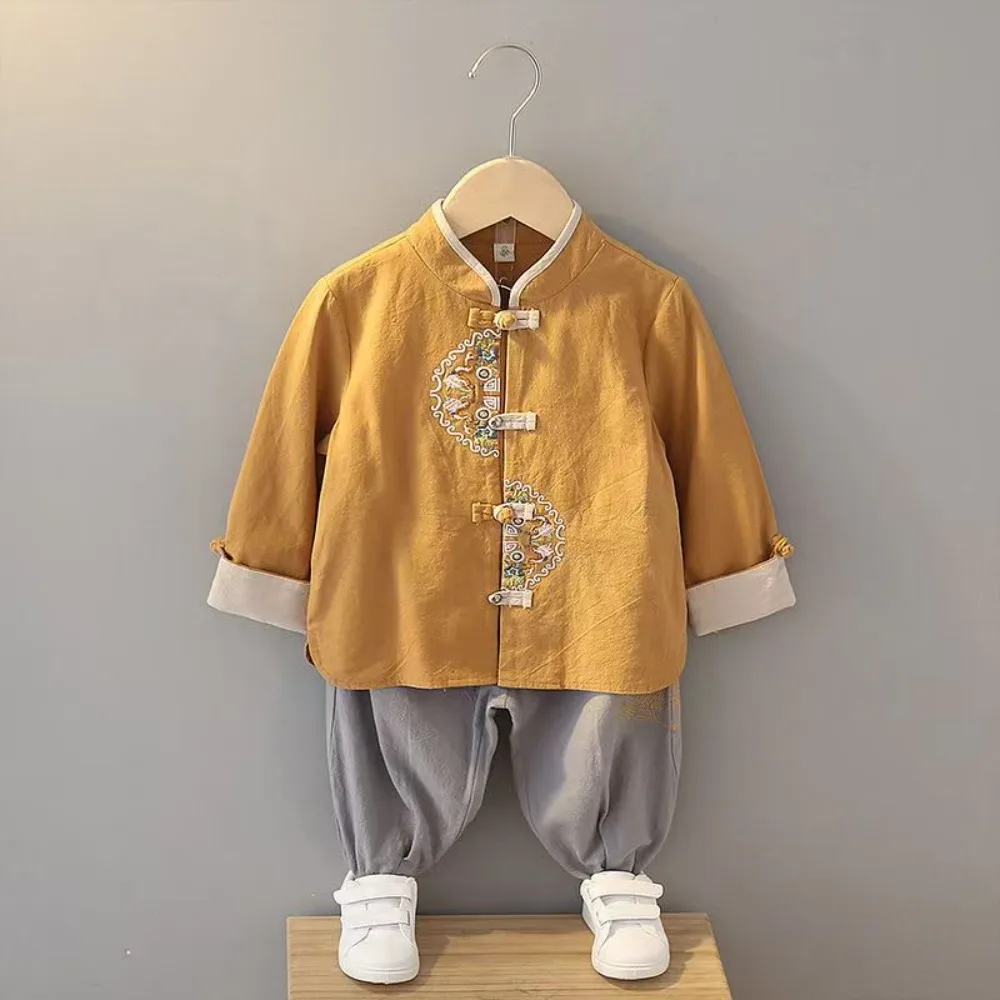 Spring Autumn Traditional Chinese Embroidery Long Sleeve Tang Suit Children Ethnic Style Boys New Year Chinese Style Suit
Spring Autumn Traditional Chinese Embroidery Long Sleeve Tang Suit Children Ethnic Style Boys New Year Chinese Style Suit