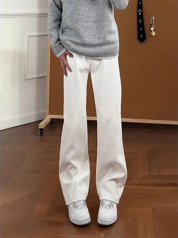 Men's Thiened Fce Lined Bootcut Jeans Casual Straight Leg Jeans mid Waist Zipper Fly Wear Resistant for Autumn Winter
Men's Thiened Fce Lined Bootcut Jeans Casual Straight Leg Jeans mid Waist Zipper Fly Wear Resistant for Autumn Winter