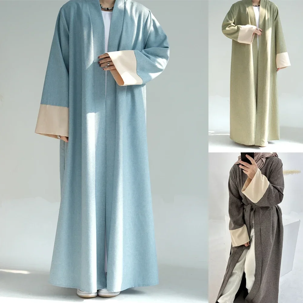 Patchwork Dubai Open Kimono Abaya Muslim Women Dress Islamic Clothing Hijab Eid Ramadan Arabic Robe Kaftan Turkey Gown Female
Patchwork Dubai Open Kimono Abaya Muslim Women Dress Islamic Clothing Hijab Eid Ramadan Arabic Robe Kaftan Turkey Gown Female