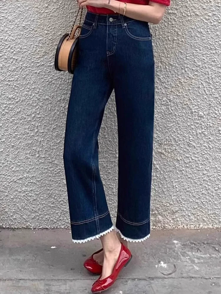 plus Size Patchwork Lace Straight Leg Denim Jeans Women's Casual High Waist Loose Fit Wide Leg Pants Elastic Slimming
plus Size Patchwork Lace Straight Leg Denim Jeans Women's Casual High Waist Loose Fit Wide Leg Pants Elastic Slimming