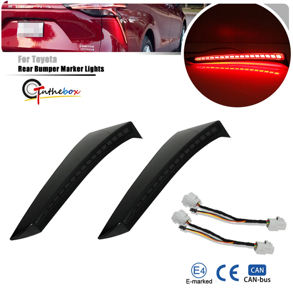 3D Optic Red LED Car Rear Bumper Marker Lights For Toyota Sienna 2021 2022 2023 Tail/Brake Light Sequential Turn Signal Light
3D Optic Red LED Car Rear Bumper Marker Lights For Toyota Sienna 2021 2022 2023 Tail/Brake Light Sequential Turn Signal Light