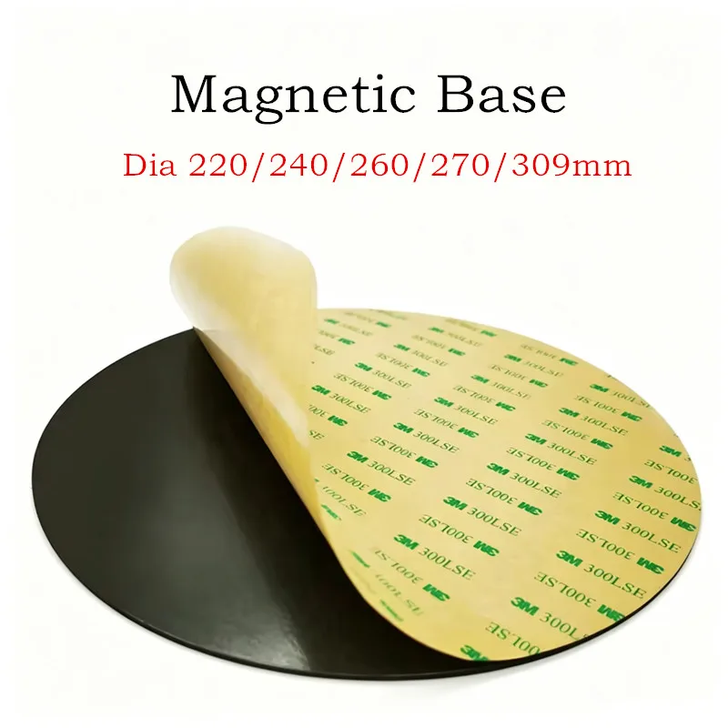 Magnetic Base Round Dia 220/240/260/270/309mm 3D Printer Build Plate Tape with Adhesive For Flsun V400 SR Rostock Delta Kossel
Magnetic Base Round Dia 220/240/260/270/309mm 3D Printer Build Plate Tape with Adhesive For Flsun V400 SR Rostock Delta Kossel