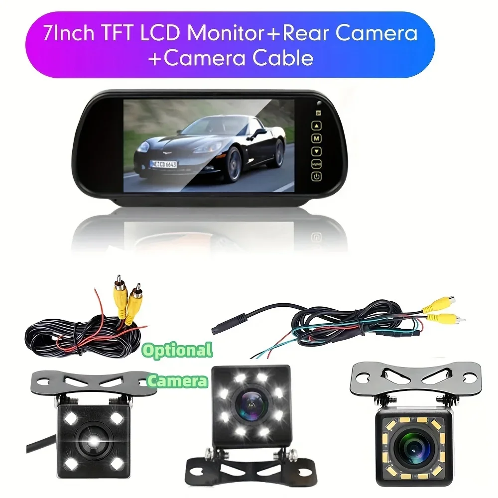 7" TFT Color LCD Screen 2 Video Input Car Mirror Monitor Vehicle Parking In-Mirror Monitor For DVD/VCR/Car Reverse Camera
7" TFT Color LCD Screen 2 Video Input Car Mirror Monitor Vehicle Parking In-Mirror Monitor For DVD/VCR/Car Reverse Camera
