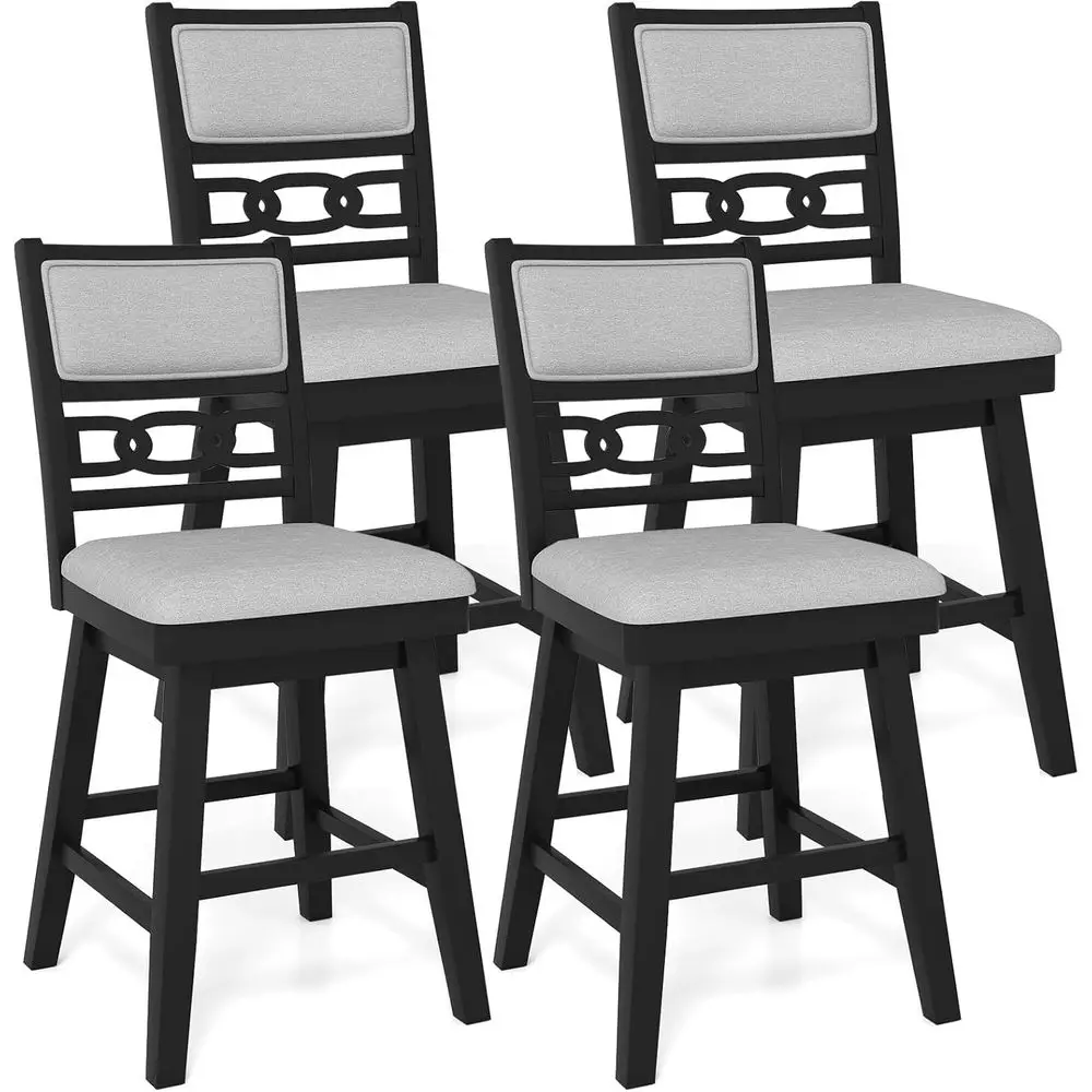 Set of 4 Counter Height Bar Stools with Padded and Hollowed Backs, Rubber Wood, 360° Swivel, Suitable for Kitchen Island, Pub, a
Set of 4 Counter Height Bar Stools with Padded and Hollowed Backs, Rubber Wood, 360° Swivel, Suitable for Kitchen Island, Pub, a