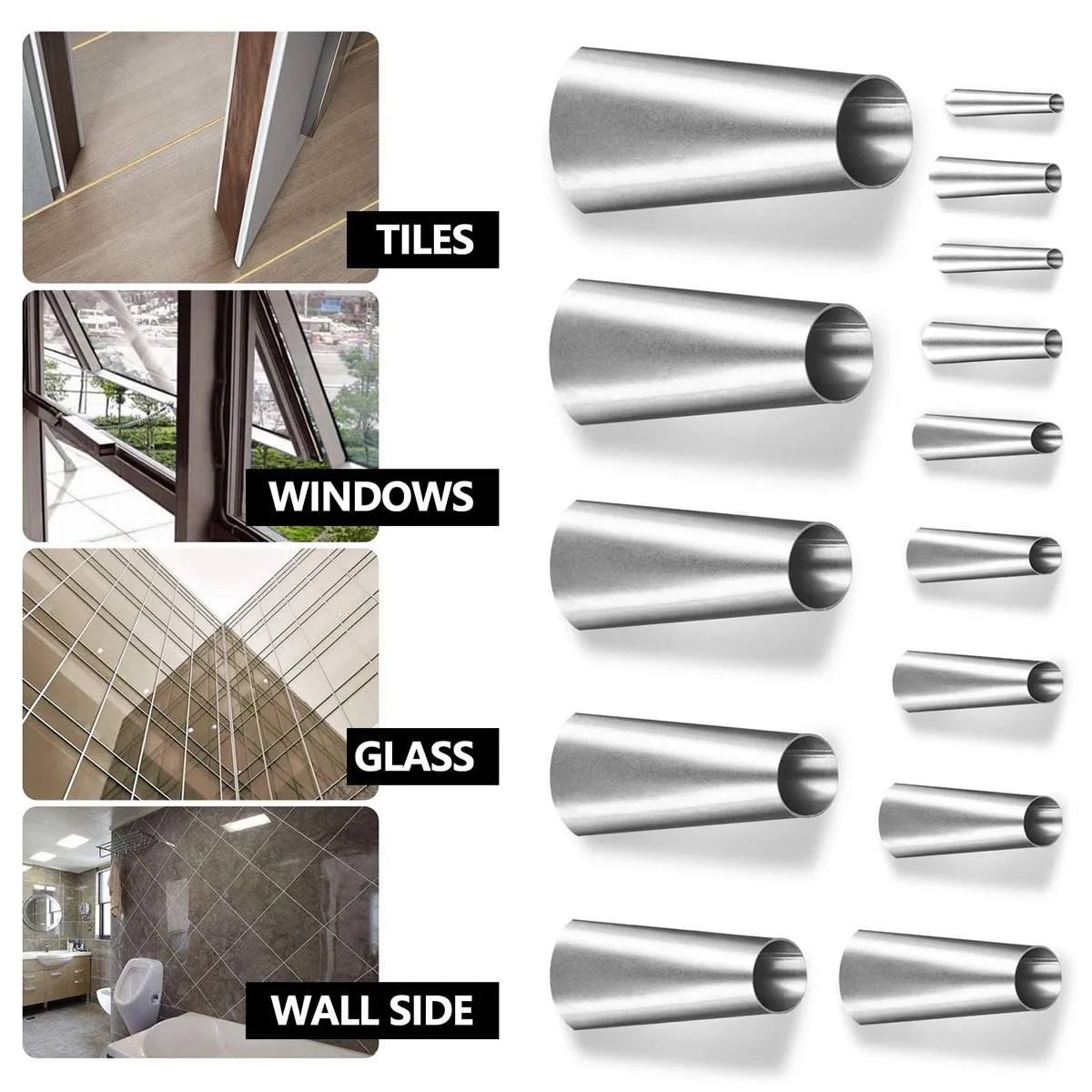 Caulking Finisher Kit Stainless Steel Nozzle Applicator Easy Clean Reusable for Kitchen Bathroom Tank Door Window 
Caulking Finisher Kit Stainless Steel Nozzle Applicator Easy Clean Reusable for Kitchen Bathroom Tank Door Window