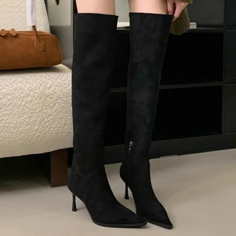 Women Knee High Boots Sexy Pointed Toe High Heels Shoes Suede Dress Party Winter Fashion Boots 2025 Designer New Pumps Botas
Women Knee High Boots Sexy Pointed Toe High Heels Shoes Suede Dress Party Winter Fashion Boots 2025 Designer New Pumps Botas